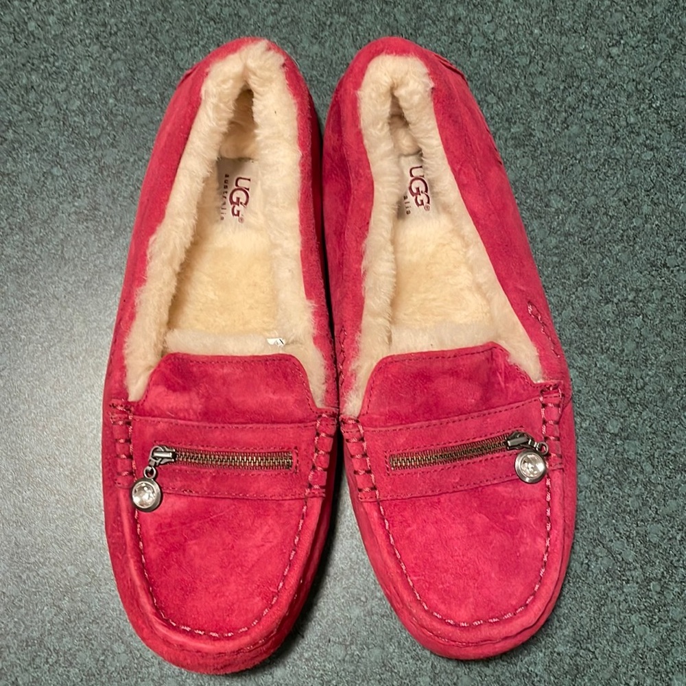 UGG red moccasin slippers. Size 12 women’s